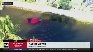 Car submerged in water