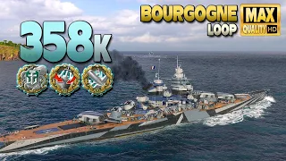 Battleship Bourgogne doing the best possible on map Loop - World of Warships