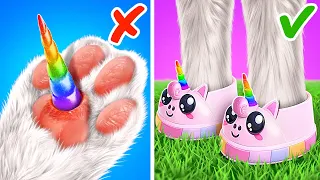 Take care of your paws😱 *Pets Satisfying Gadgets and Crafts For Pets* asmr unicorn✨