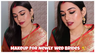 Makeup For Newly Married Brides / Easy Indian Wedding Guest Drugstore Makeup Look | Arpita Ghoshal