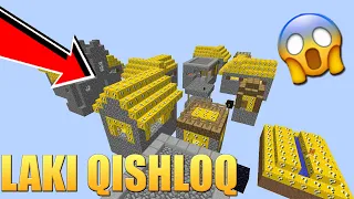 MINECRAFT LEKIN QISHLOQIMIZ ENDI LAKI BLOKKA AYLANDI || LAKI SKAY BLOKDAGI QISHLOQ || KAMPOT UZB