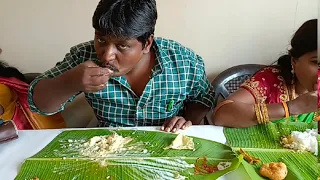 full veg meals engagement treat South Indian special lunch in eating show