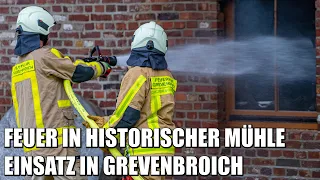 Ausgedehnter Brand in historischem Mühlengebäude in Grevenbroich | 26.06.2022