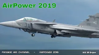 SwAF Saab JAS 39 Gripen full display solo | AirPower 2019 | Jas 39 Gripen low pass | Gripen fighter