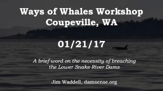 Ways of Whales Workshop - #3 A word from Jim Waddell about the Snake River Dams