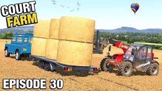 USING THE CAR TRAILER FOR BALE TRANSPORT Court Farm Country Park FS22 Ep 30