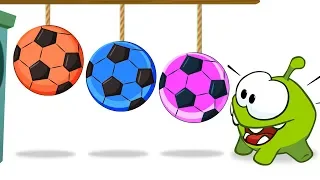 Aprende con Om Nom | Juego de Om Nom con balones de futbol de colores | Learn Spanish with Om Nom