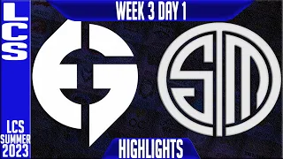 EG vs TSM Highlights | LCS Summer 2023 W3D1 | Evil Geniuses vs Team Solomid