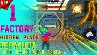 FREE FIRE FACTORY HIDDEN PLACES | TOP 1 HIDING PLACES IN FACTORY - RANK PUSHING TIPS AND TRICKS