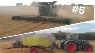 UK Harvest 2020 #5 | Harvesting & Bailing with John Deere S690 & Claas Quadrant 5200