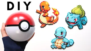 DIY Kanto Pokémon Starters Mini Perler Bead Sprites and Booster Packs Opening