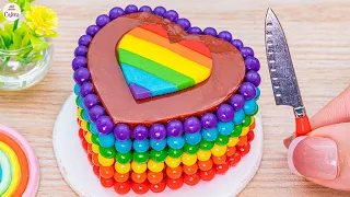 Sweet Rainbow Heart Cake🌈1000+ Miniature Rainbow Cake Recipe🌞Best Of Rainbow Cake Ideas