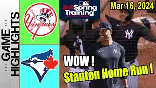 Blue Jays vs Yankees Spring Training Game Highlights 03/16/2024 | MLB Highlights 2024