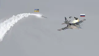 Scary moment! Russia's best Su-25 fighter pilot tried to ejection seat to survive but failed.