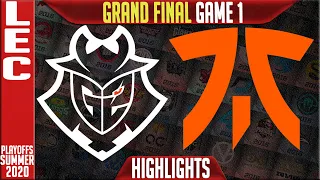 G2 vs FNC Highlights Game 1 | LEC GRAND FINAL Playoffs Summer 2020 | G2 vs FNC G1