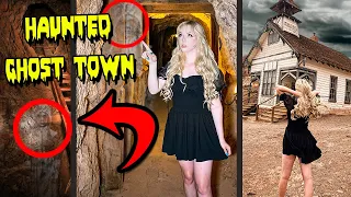 Spending 24 Hours In a HAUNTED Abandoned Ghost Town