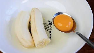 Add 1 egg to 1 banana! Quick breakfast in 5 minutes. Simple and delicious