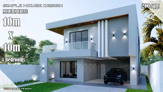 House Design | Modern House Design | 10m x 10m  2 Storey | 4 Bedrooms