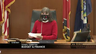 12/06/21 Council Committees: Budget and Finance