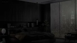 Luxury Manhattan Apartment with Heavy Rain on Window and Thunder Sounds For Sleeping