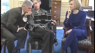 Stephen Hawking at the White House with President Clinton