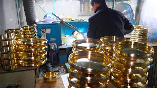 A golden bowl that has been around for a thousand years. process of making traditional Korean bowls