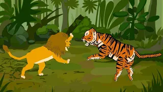 lion pride vs tiger animation #dc2 #drowingcartoon2