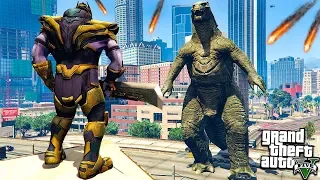 ТАНОС ПРОТИВ ГОДЗИЛЛЫ В ГТА 5 МОДЫ! THANOS VS GODZILLA ОБЗОР МОДА В GTA 5! ИГРЫ ГТА ВИДЕО MODS