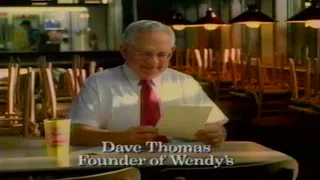 1996 Wendy's B B  King Smoky Bacon Cheeseburger Dave Thomas Commercial
