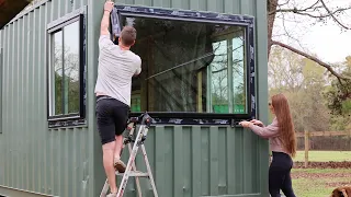 Windows Go In & Framing Inside Our SHIPPING CONTAINER!