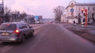 Кемерово. Автобус 51А - "21-й микрорайон". Bus route 51А, destination - "21-st microdistrict"