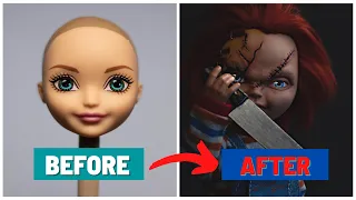 DOLL REPAINT | How to make CHUCKY | OOAK Doll