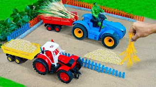 Diy tractor making bulldozer wheat Threshing Machine | DIY Planting & Harvesting