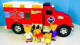 DANIEL TIGERS Hospital Visit for Broken Foot and Toy AMBULANCE Truck!