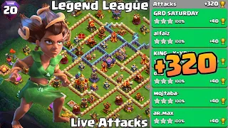 Th16 Legend League Attacks Strategy! +320 Mar Day 20 || Clash Of Clans