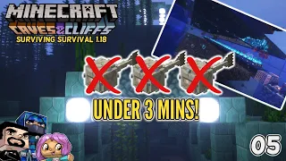 How To Beat An Ocean Monument Under 3 Minutes : Minecraft Surviving Survival (1.18 Tutorial) Ep. 5