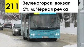 Автобус 211 "Зеленогорск, вокзал - ст. м. "Чёрная речка" (старая трасса)