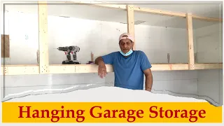 DIY Hanging Garage Storage Shelves Build From Start to Finish. 11 Minutes Time Lapse. Cost $140.