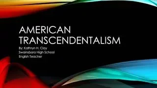 Transcendentalism Homework Video