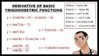 DERIVATIVE OF BASIC TRIGONOMETIC FUNCTIONS || BASIC CALCULUS