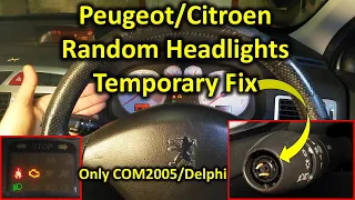 Random headlights COM2000 temporary fix (Peugeot 307; COM2005 Delphi)