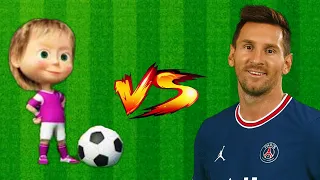 🔥 Cristiano Masha VS 💪 Messi (funny video 🤪)