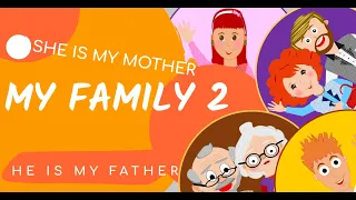 Kids vocabulary - My family- Family members - Learn English for kids - English educational video.