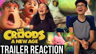 The Croods 2 Trailer REACTION || MaJeliv Reactions || the kids reenactment of the Croods