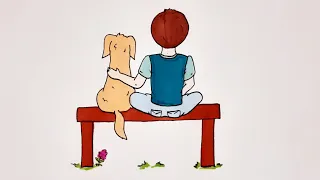 Как нарисовать мальчика с собакой/How to draw a boy with a dog