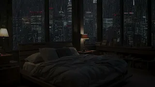 Soothing Rain Sounds🌧️ | Come in to the bed and close your eyes to feel the rain😴Thunderstorm