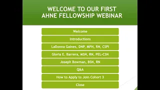 ANHE Fellowship  Impact through Nurse – Community Partnerships Part 1