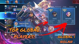 GLOBAL NOLAN MEETS GLOBAL KARINA AND GLOBAL BENEDETTA IN RANK | GLOBAL TOP GAMEPLAY