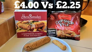 Harry Ramsden's Jumbo Sausages Vs Ballineen Jumbo Sausages Food Comparison Review