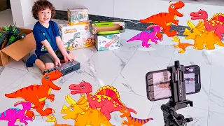 Emin and his adventures Behind the scene of Dinosaur toys video